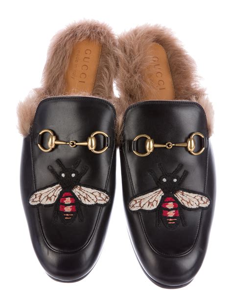 fuzzy gucci shoe|gucci fur slippers women's.